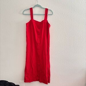NWOT Everlane Japanese GoWeave Red Picnic Midi Dress SIZE 6